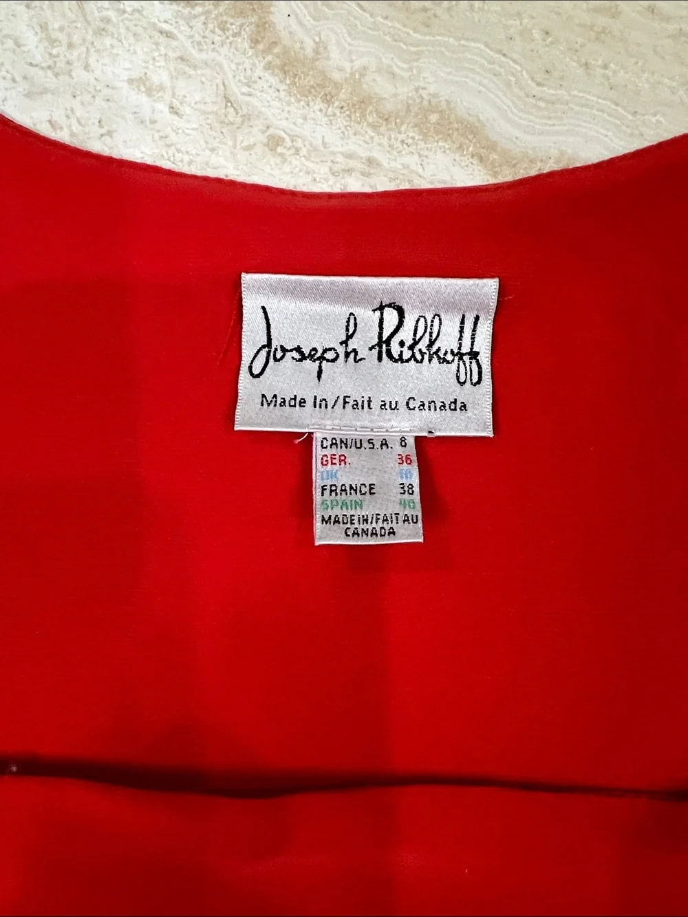 Joseph Ribkoff Bright Red-Orange Square-Neck Tank - Picture 4 of 9